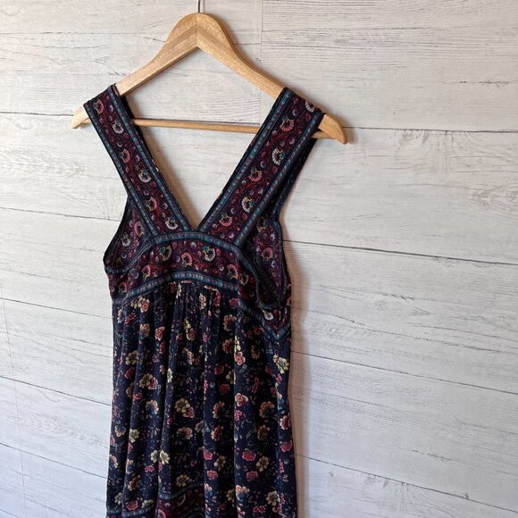 American Eagle Outfitters Dress Womens Size S/P Boho Floral Tassels Tank Mini - Picture 15 of 16